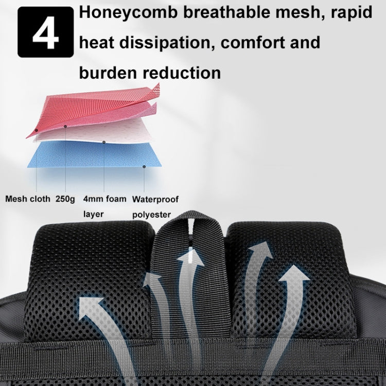 Expandable Business Waterproof Laptop Backpack With USB Port(Black) by bashfashion