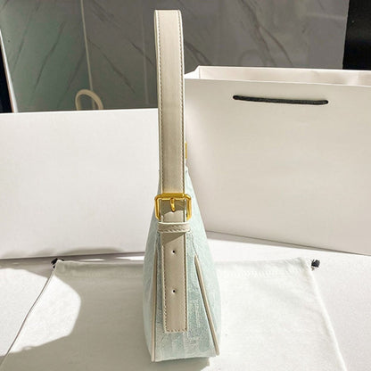 Denim Women Bag Underarm Single Shoulder Handbag Tote Niche Dumpling Bag(Light Denim Color) by bashfashion