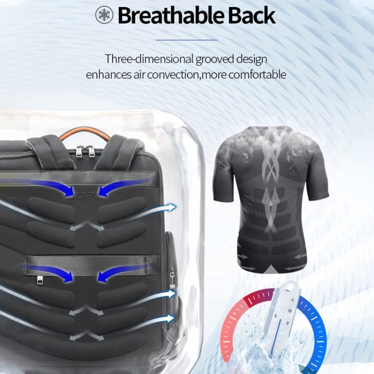 Bopai 61-17311 Large-capacity First-layer Cowhide Laptop Backpack With USB+Type-C Port(Plain) by Bopai