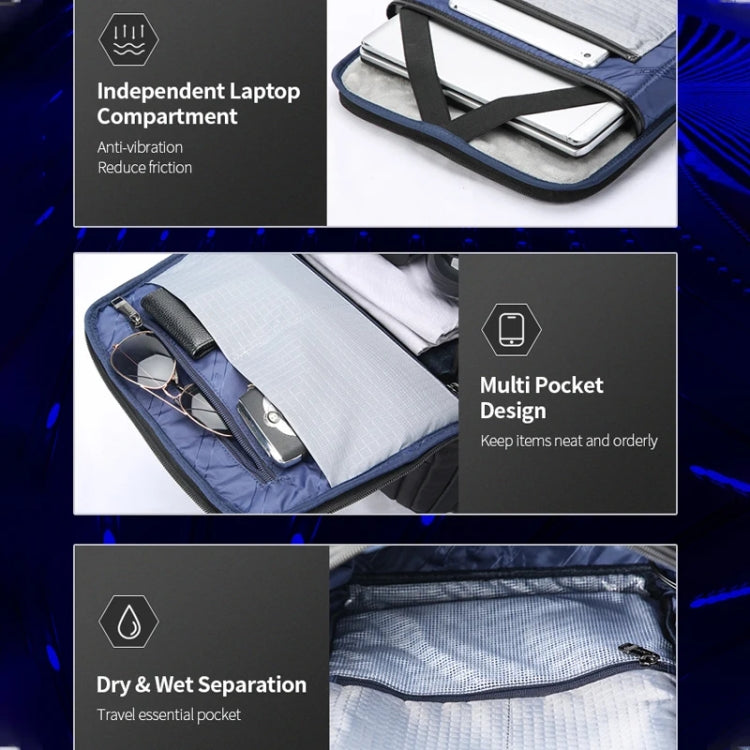 Bopai 61-121601 Large Capacity Waterproof Business Laptop Backpack With USB+Type-C Port(Black) by Bopai