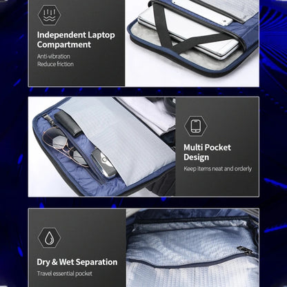 Bopai 61-121601 Large Capacity Waterproof Business Laptop Backpack With USB+Type-C Port(Blue) by Bopai