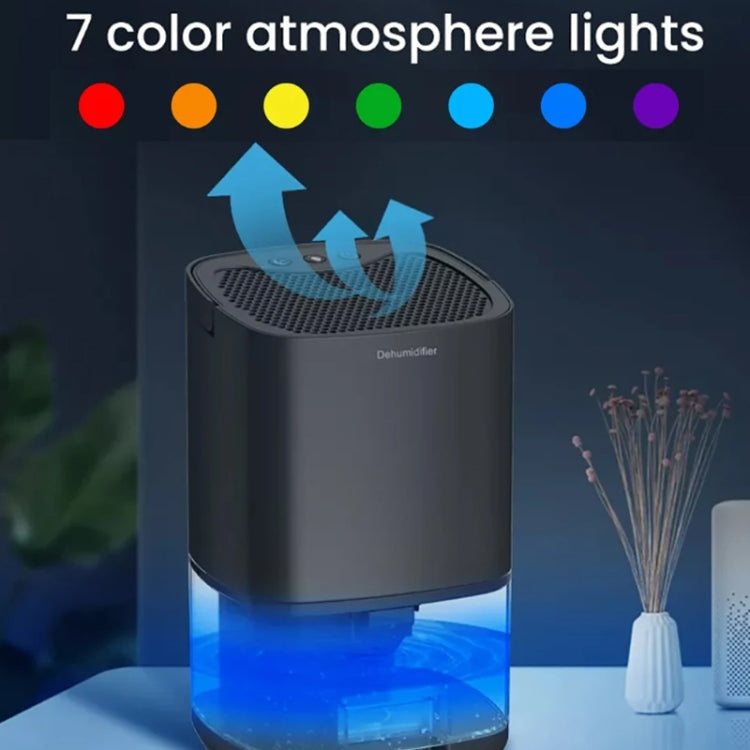1L 36W Air Dehumidifier for Home Damp Drying Clothes with 7 colors Light US Plug(Black) by bashfashion