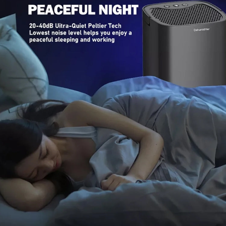 1L 36W Air Dehumidifier for Home Damp Drying Clothes with 7 colors Light US Plug(Black) by bashfashion