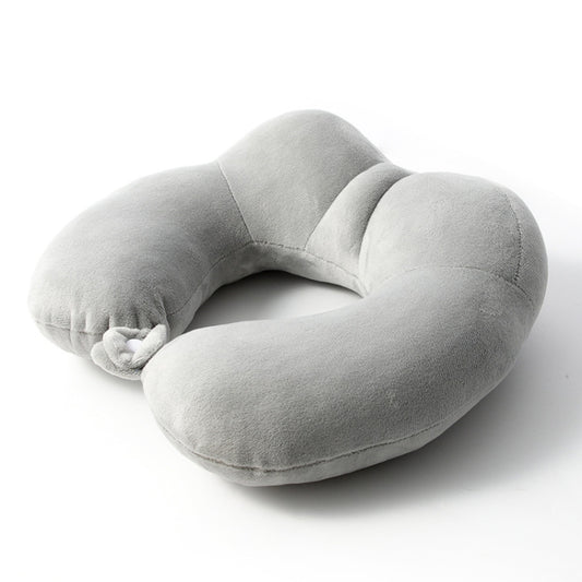 Portable Nap Neck Care Pillow Multifunctional Airplane Travel U-Shaped Pillow, Style: Gray PP Cotton by bashfashion