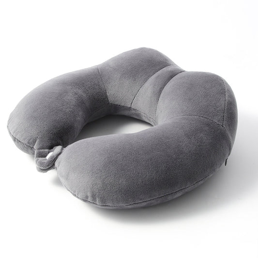 Portable Nap Neck Care Pillow Multifunctional Airplane Travel U-Shaped Pillow, Style: Dark Gray PP Cotton by bashfashion