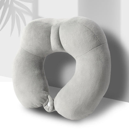 Portable Nap Neck Care Pillow Multifunctional Airplane Travel U-Shaped Pillow, Style: Gray PP Cotton by bashfashion