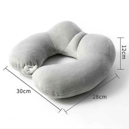 Portable Nap Neck Care Pillow Multifunctional Airplane Travel U-Shaped Pillow, Style: Navy Blue Memory Cotton by bashfashion