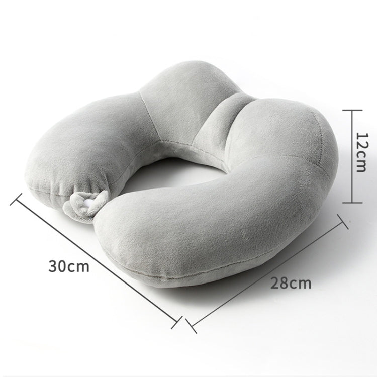 Portable Nap Neck Care Pillow Multifunctional Airplane Travel U-Shaped Pillow, Style: Navy Blue PP Cotton by bashfashion