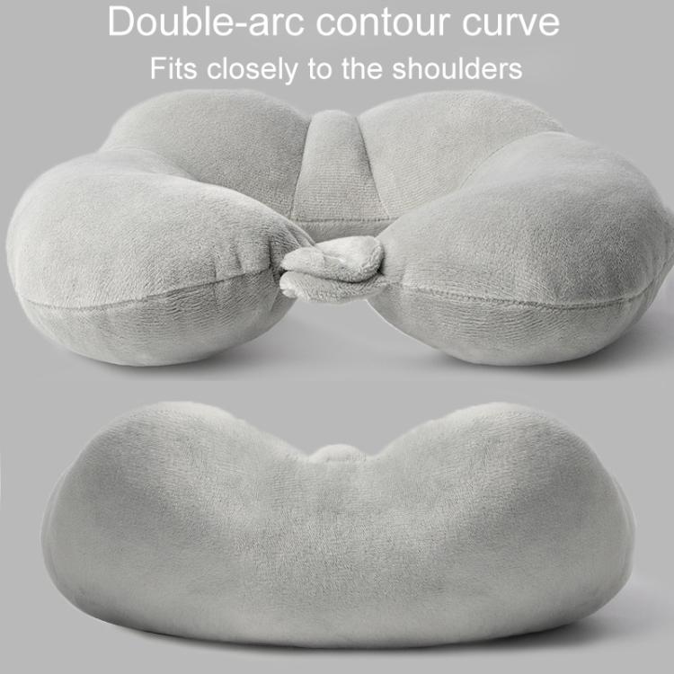 Portable Nap Neck Care Pillow Multifunctional Airplane Travel U-Shaped Pillow, Style: Gray Memory Cotton by bashfashion