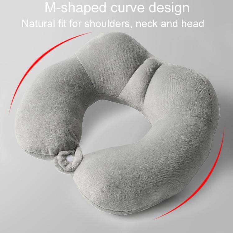 Portable Nap Neck Care Pillow Multifunctional Airplane Travel U-Shaped Pillow, Style: Gray Memory Cotton by bashfashion