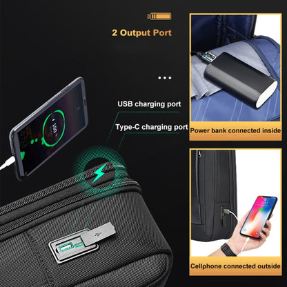 Bopai AL-61-122631B Large Capacity Cowhide Laptop Backpack With USB+Type-C Port(High-end Version) by Bopai