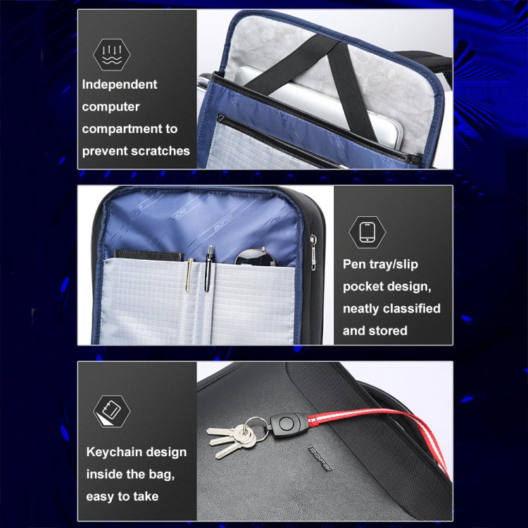 Bopai 61-19011 Large Capacity Waterproof Travel Laptop Backpack With USB+Type-C Port(Black) by Bopai