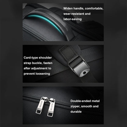 Bopai 61-19011 Large Capacity Waterproof Travel Laptop Backpack With USB+Type-C Port(Black) by Bopai