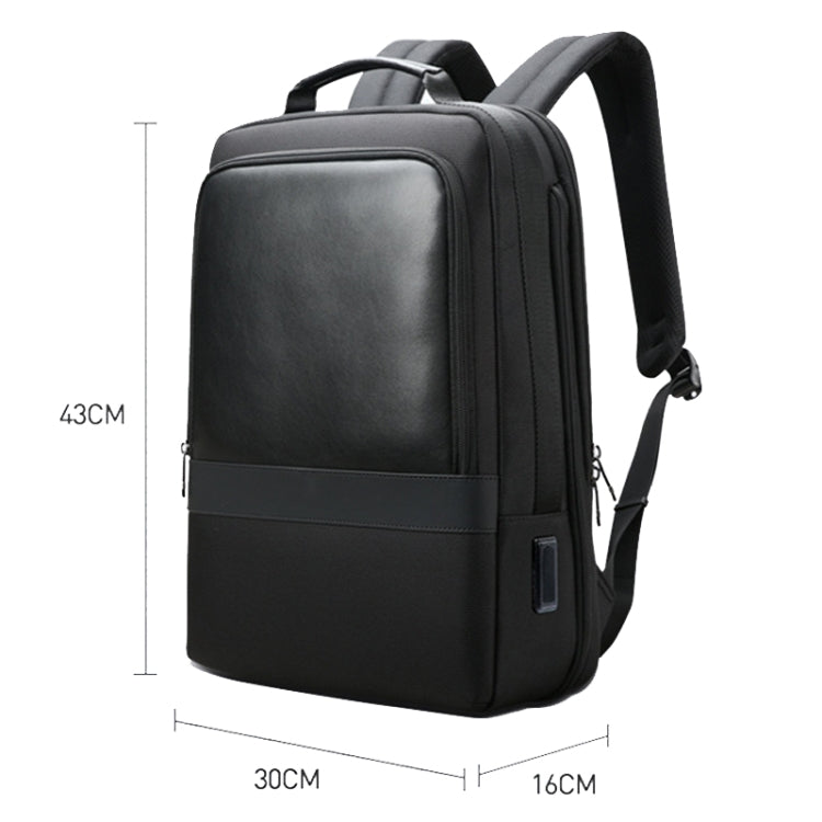 Bopai 61-26111 Large Capacity Business Commuter Laptop Backpack With USB+Type-C Port(Black) by Bopai