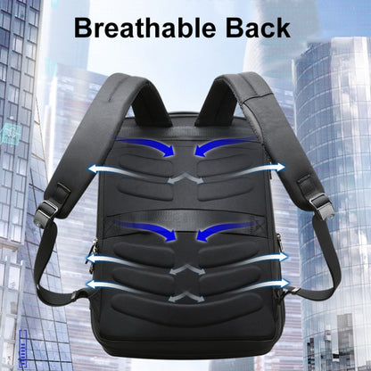 Bopai 61-26111 Large Capacity Business Commuter Laptop Backpack With USB+Type-C Port(Black) by Bopai