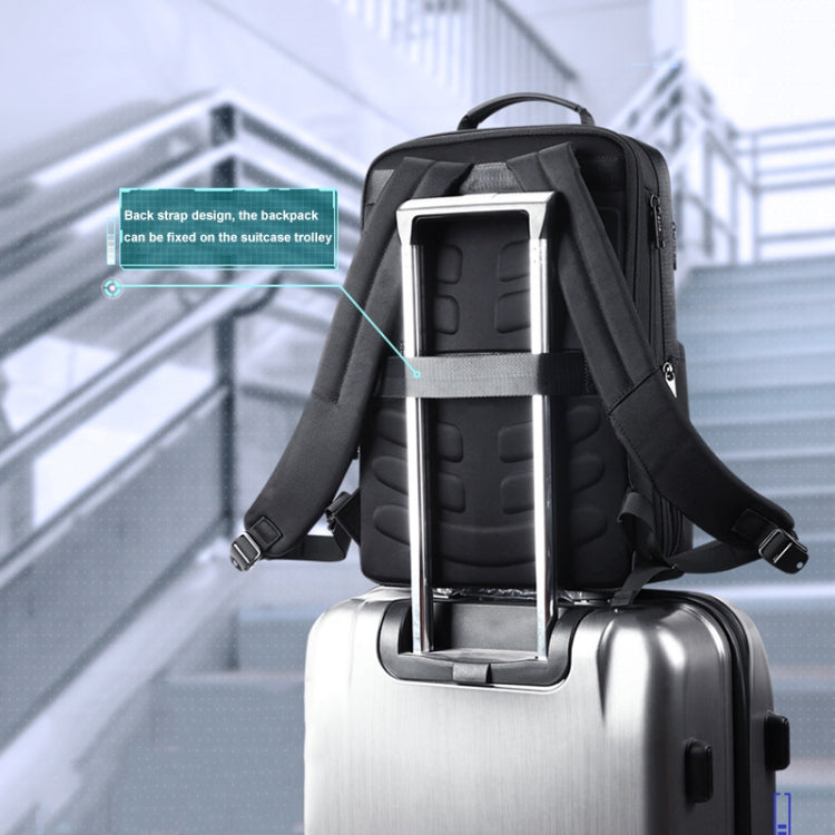 Bopai 61-26111 Large Capacity Business Commuter Laptop Backpack With USB+Type-C Port(Black) by Bopai