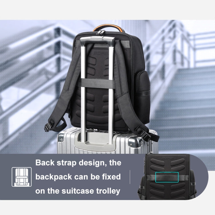 Bopai 61-91911 Large Capacity Business Waterproof Laptop Backpack With USB+Type-C Port(Black) by Bopai