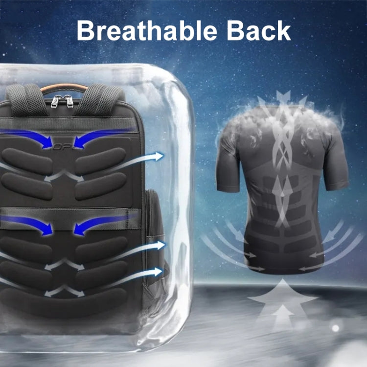 Bopai 61-91911 Large Capacity Business Waterproof Laptop Backpack With USB+Type-C Port(Black) by Bopai