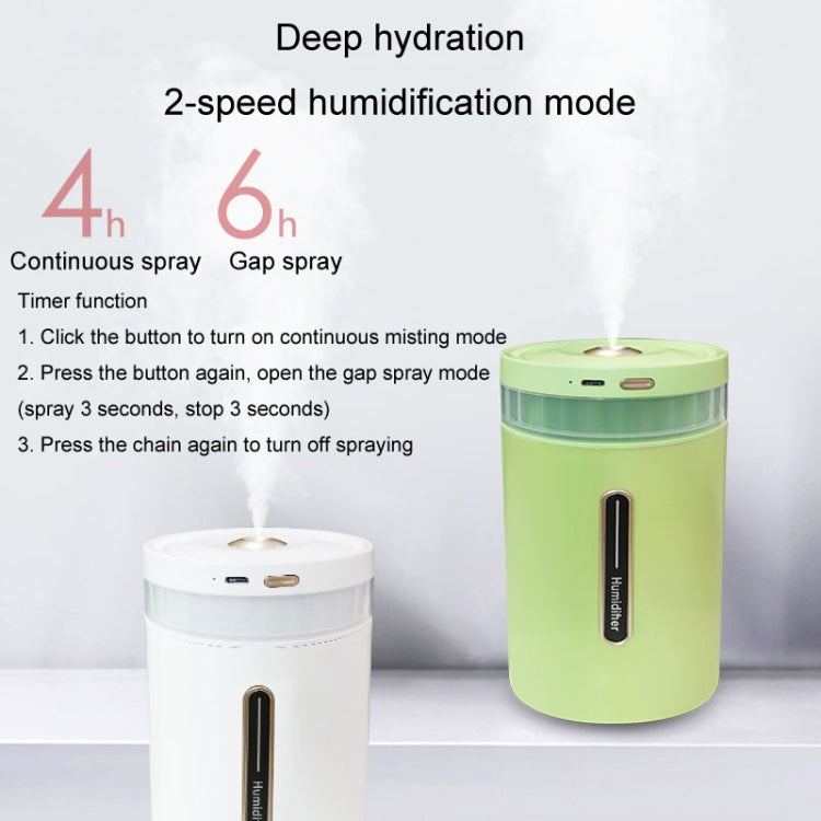 1L Home Humidifier Large Capacity Desk Aroma Mute Ambient Light Humidifier Charging Model(White) by bashfashion