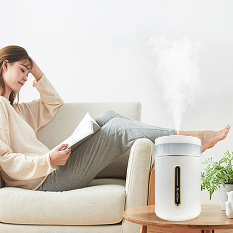 1L Home Humidifier Large Capacity Desk Aroma Mute Ambient Light Humidifier Charging Model(White) by bashfashion