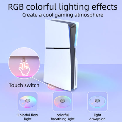 For PS5 Slim iplay HBP-575 Simple Storage Base Light Version RGB Colorful Vertical Storage Bracket(Transparent) by iplay
