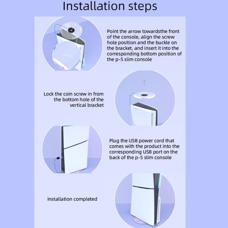 For PS5 Slim iplay HBP-575 Simple Storage Base Light Version RGB Colorful Vertical Storage Bracket(Transparent) by iplay