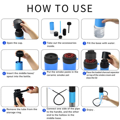 Removable And Washable Portable Hookahs Household And Car Water Pipe Cup(Blue) by bashfashion