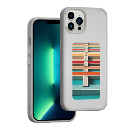 For iPhone 13 Pro Max NFC Four-Color E-ink Screen DIY Phone Case(Gray) by bashfashion