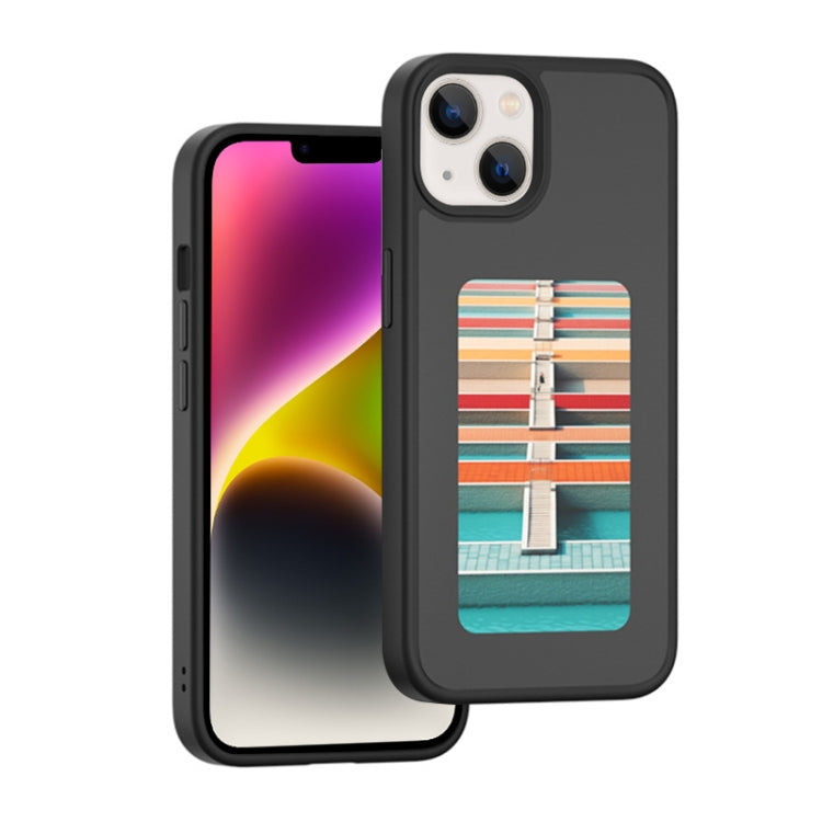 For iPhone 14 NFC Four-Color E-ink Screen DIY Phone Case(Black) by bashfashion
