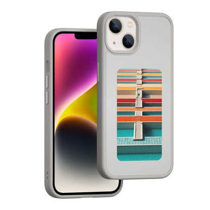 For iPhone 14 NFC Four-Color E-ink Screen DIY Phone Case(Gray) by bashfashion