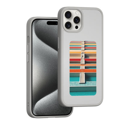 For iPhone 15 Pro NFC Four-Color E-ink Screen DIY Phone Case(Gray) by bashfashion