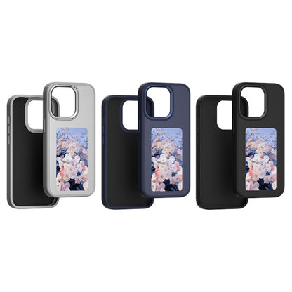 For iPhone 14 Pro NFC Four-Color E-ink Screen DIY Phone Case(Black) by bashfashion