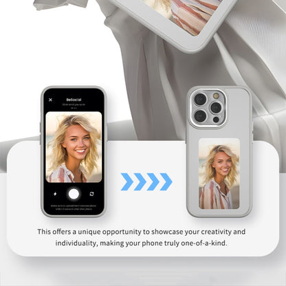 For iPhone 13 Pro NFC Four-Color E-ink Screen DIY Phone Case(Blue) by bashfashion