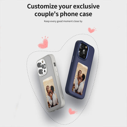 For iPhone 15 NFC Four-Color E-ink Screen DIY Phone Case(Blue) by bashfashion