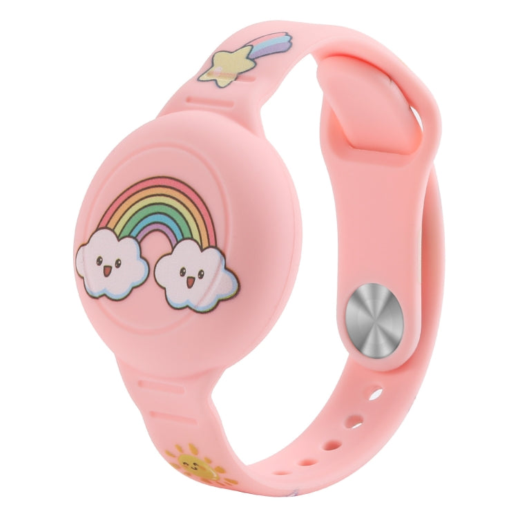 For Airtag Cartoon Watch Strap Locator Silicone Protective Cover Anti-lost Device Case(Rainbow Cloud) by bashfashion
