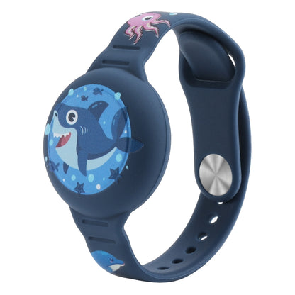 For Airtag Cartoon Watch Strap Locator Silicone Protective Cover Anti-lost Device Case(Shark) by bashfashion