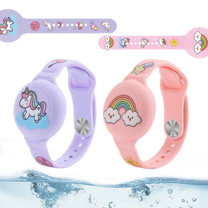 For Airtag Cartoon Watch Strap Locator Silicone Protective Cover Anti-lost Device Case(Shark) by bashfashion