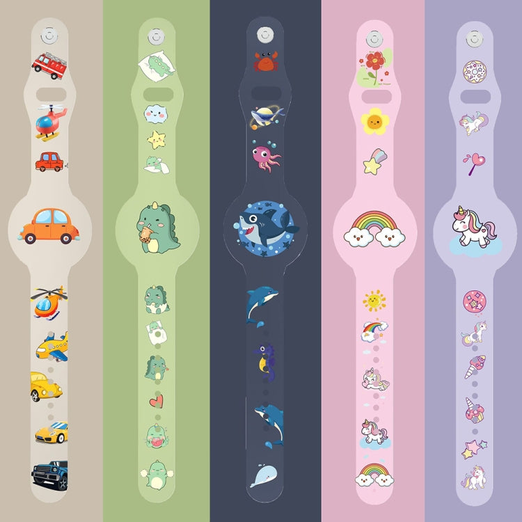 For Airtag Cartoon Watch Strap Locator Silicone Protective Cover Anti-lost Device Case(Shark) by bashfashion