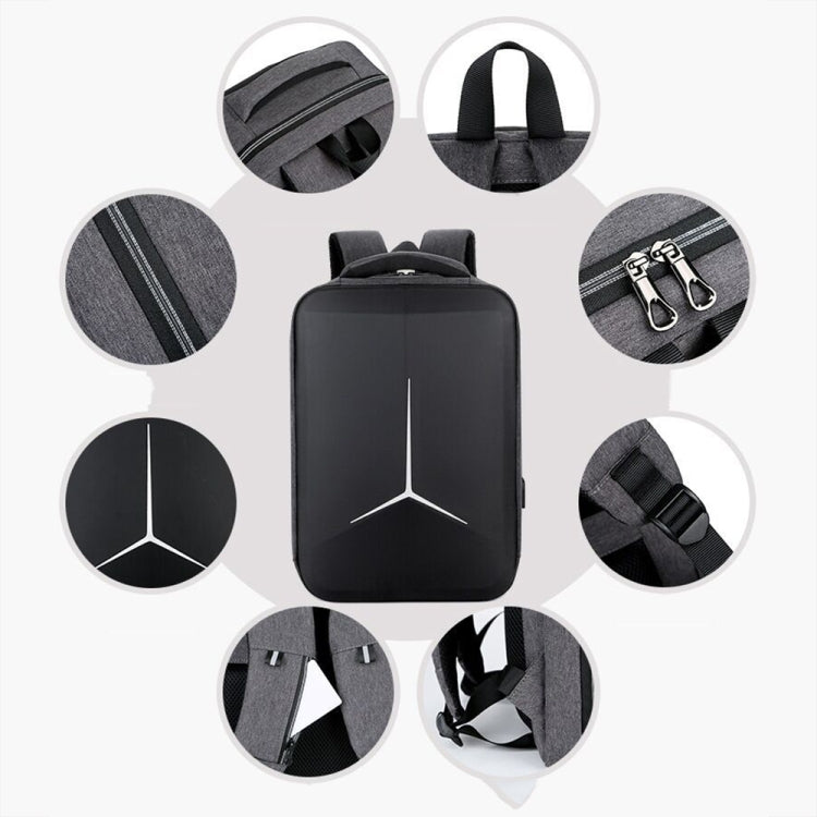 17 inch Multifunctional Waterproof Business Sports Laptop Backpack with USB Port(Black) by bashfashion