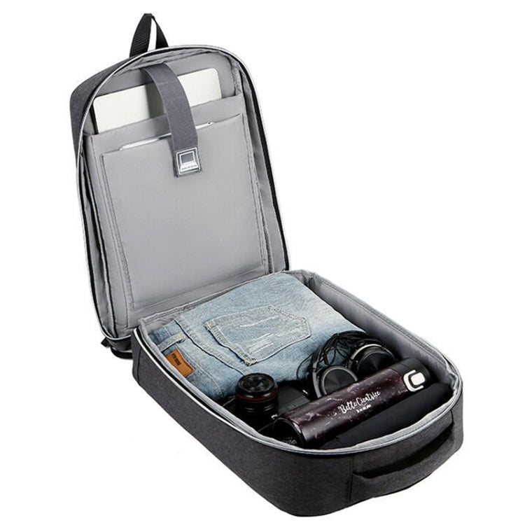 15 inch Large-Capacity Waterproof Business Commuter Laptop Backpack with USB Port(Simplified Black) by bashfashion