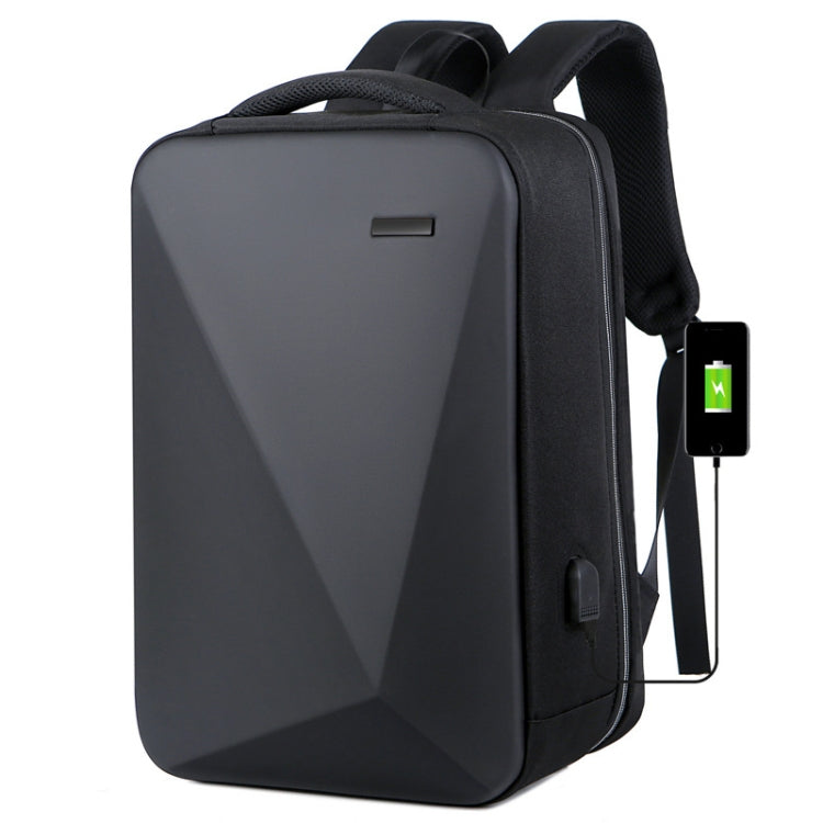 16 inch Large Capacity Password Lock Anti-Theft Laptop Backpack With USB Port(Black) by bashfashion