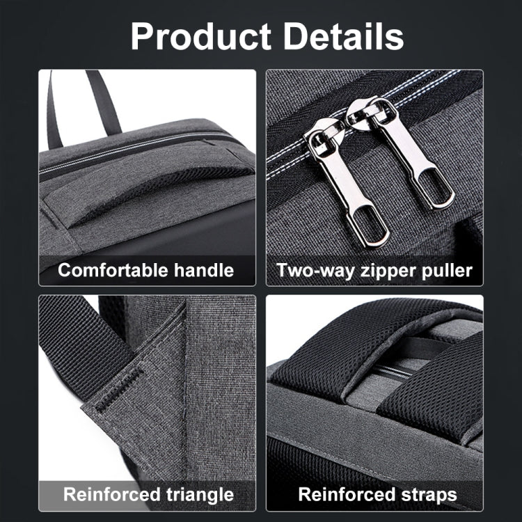 16 inch Large Capacity Password Lock Anti-Theft Laptop Backpack With USB Port(Dark Gray) by bashfashion