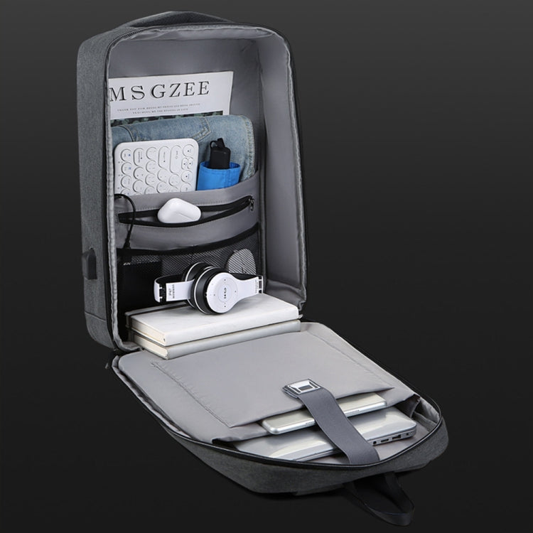 16 inch Large Capacity Password Lock Anti-Theft Laptop Backpack With USB Port(Black) by bashfashion