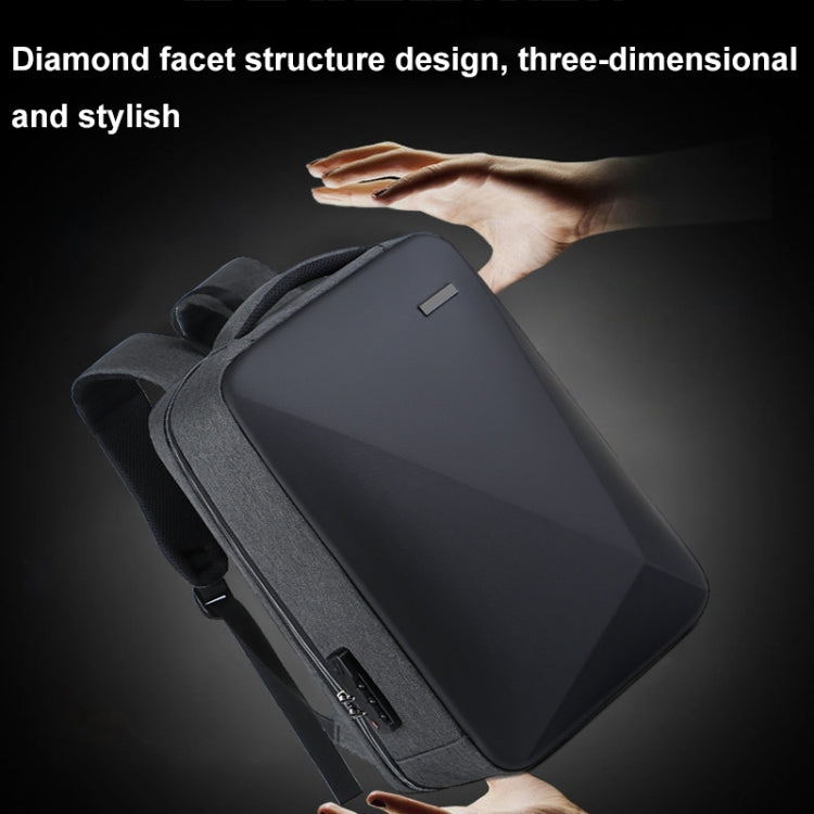 16 inch Large Capacity Password Lock Anti-Theft Laptop Backpack With USB Port(Dark Gray) by bashfashion