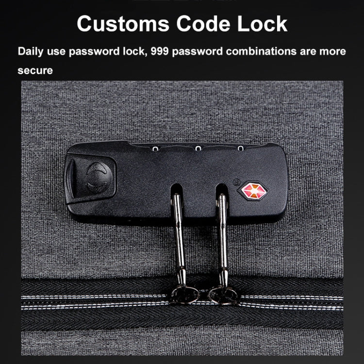 16 inch Large Capacity Password Lock Anti-Theft Laptop Backpack With USB Port(Dark Gray) by bashfashion