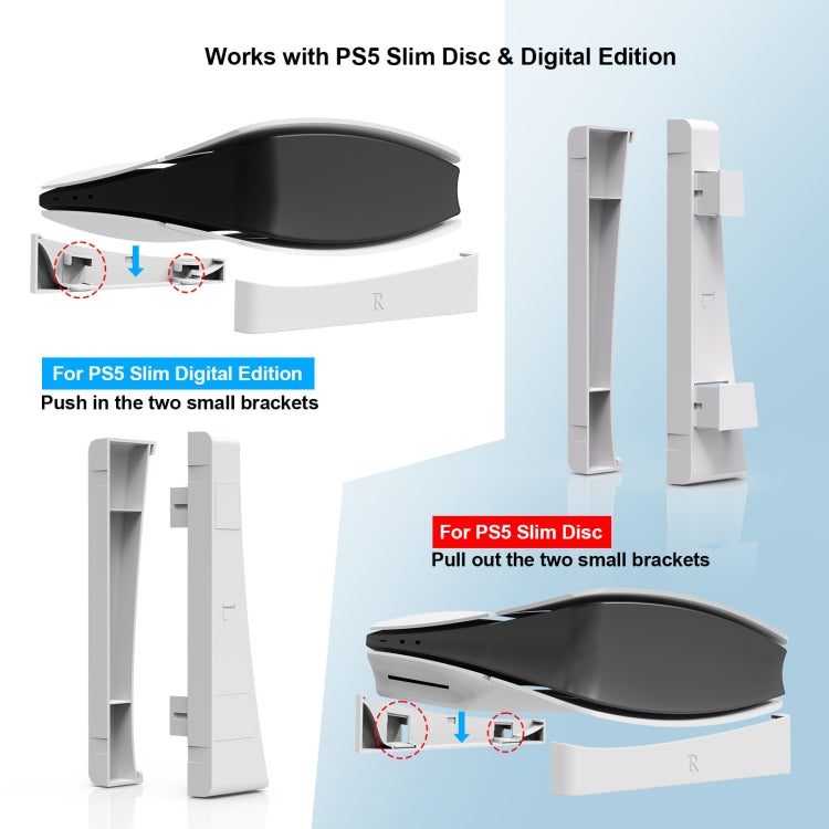 For PS5 Slim JYS-P5189 Console Horizontal Placement Stand Digital / Optical Drive Version Universal Storage Mount(Black) by JYS
