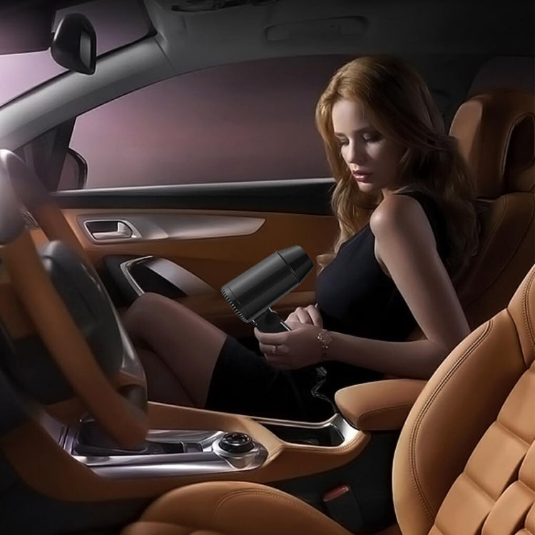 12V Car Outdoor Multi-function Handheld Hair Dryer(Black) by bashfashion