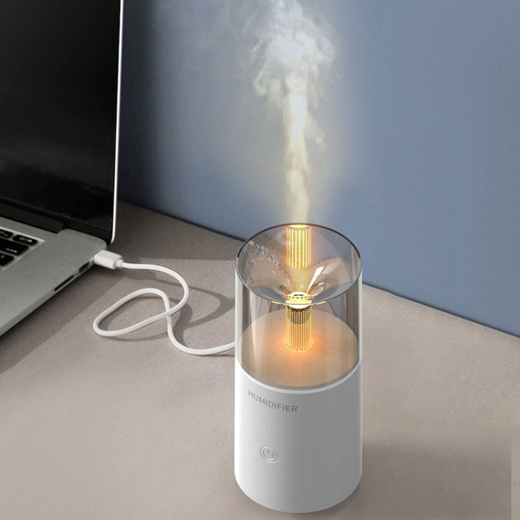 Candle Flame Aromatherapy Diffuser Automatic Scent Sprayer Mini Ambiance Candle Light Humidifier(129 White) by bashfashion