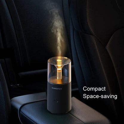 Candle Flame Aromatherapy Diffuser Automatic Scent Sprayer Mini Ambiance Candle Light Humidifier(129 White) by bashfashion