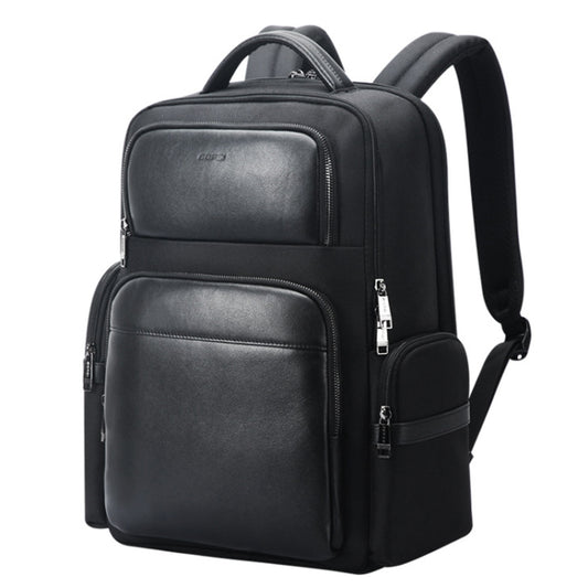 Bopai 61-125031 Large-capacity First-layer Cowhide Business Laptop Backpack With USB+Type-C Port(Black) by Bopai